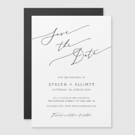 Enkel Elegant Bröllop spara datum-magnet