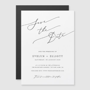 Enkel Elegant Bröllop spara datum-magnet