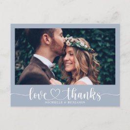 Enkel Elegant Bröllop Tack Foto Postkort Vykort