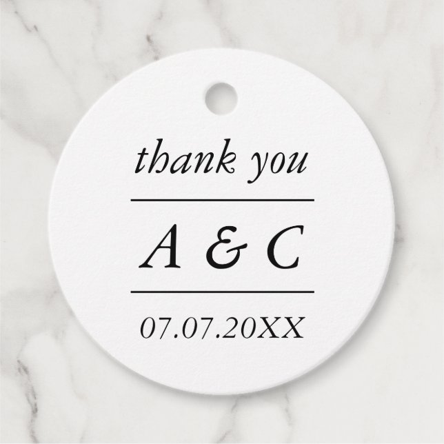Enkel Elegant bröllop Tack Gåvor Etiketter (Framsida)