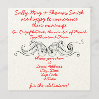 Enkel elegant bröllopinbjudan inbjudningar