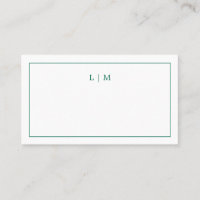 Enkel Elegant Bröllops Monogram i Smaragdgrönt