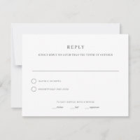 Enkel & Elegant Bröllops RSVP Svarskort