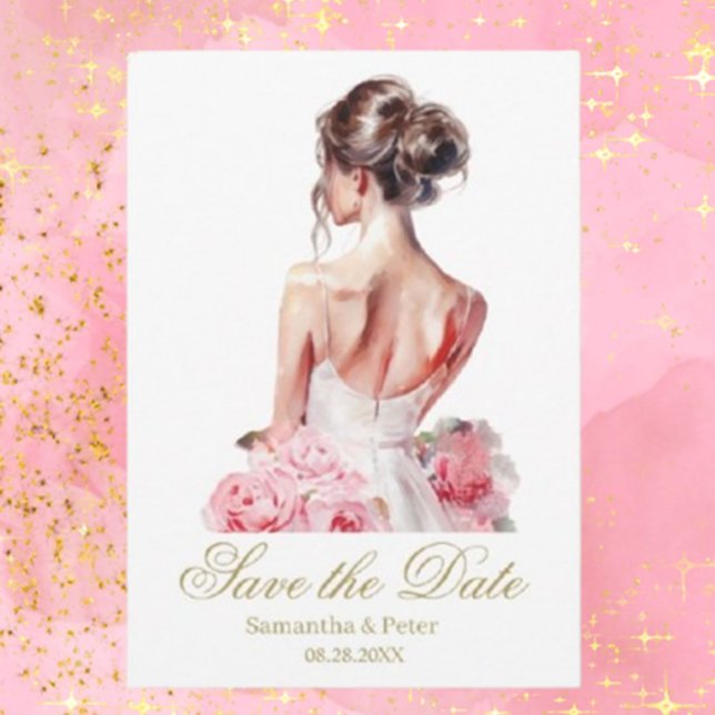 Enkel Elegant Bröllopsdag Spara Datum Datumet (Announce your special day with a simple, elegant wedding save the date.  )