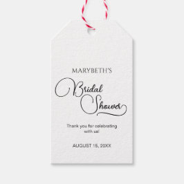 Enkel Elegant Bröllopsdusch i Script-stil Presentetikett