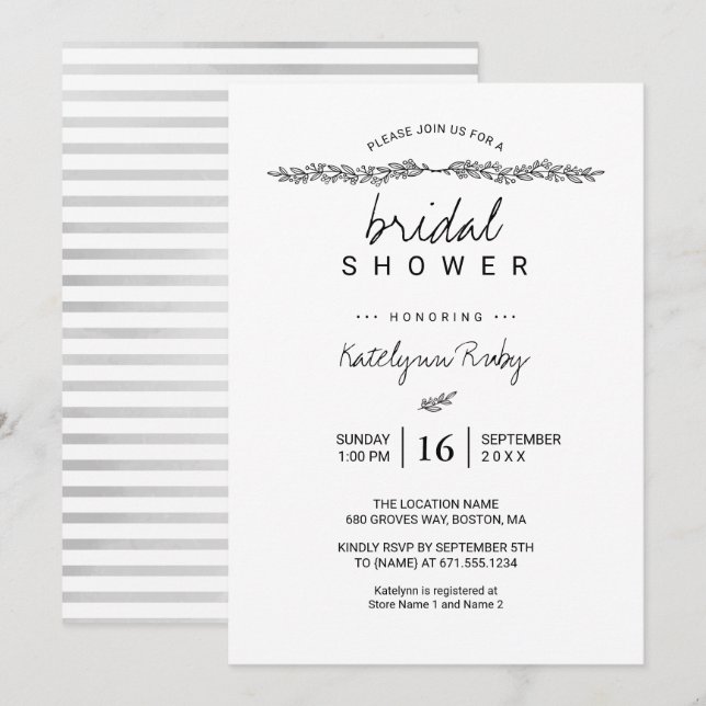 Enkel Elegant Bröllopsfestinladning Inbjudningar (Fram/baksida)