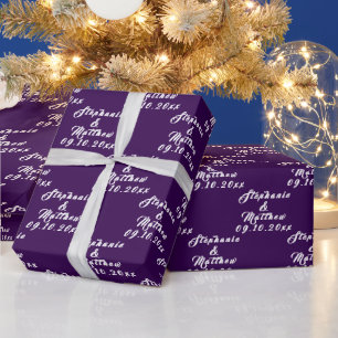 Enkel Elegant Brud och Brudgum Namn Bröllop Presentpapper