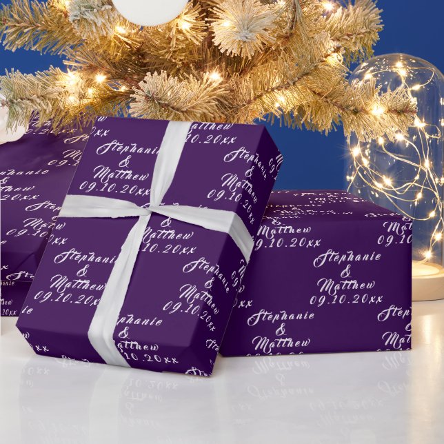 Enkel Elegant Brud och Brudgum Namn Bröllop Presentpapper (Helgdagar)