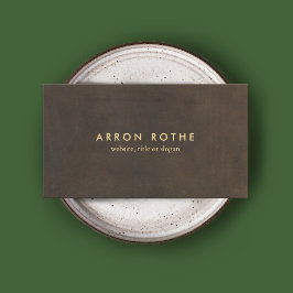 Enkel Elegant Brun läderProfessionell Visitkort