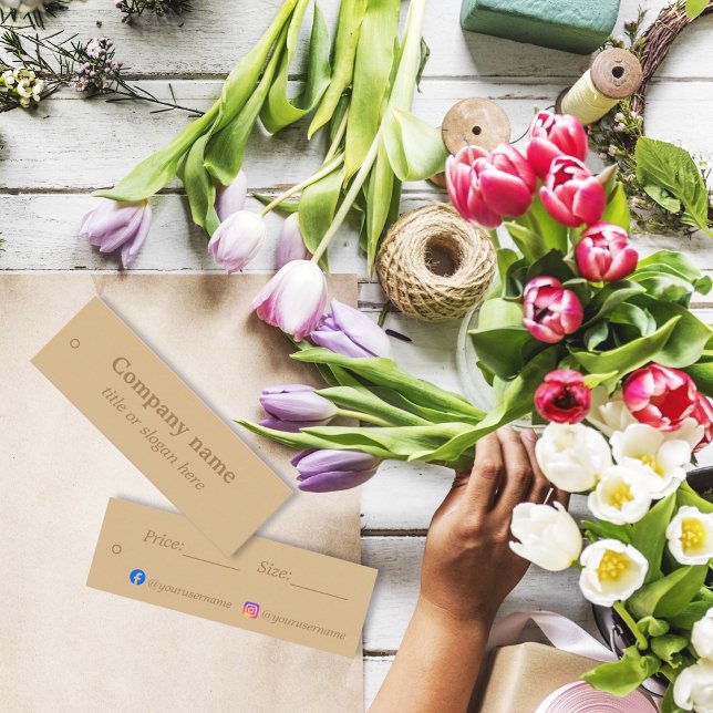 Enkel elegant brun Pris Märkre Mini Visitkort (Skapare uppladdad)