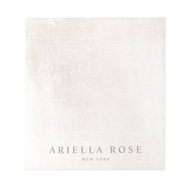 Enkel Elegant Brushed White Marble Professiona Anteckningsblock (Framsida)