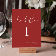 Enkel Elegant Burgundy jul Bröllop