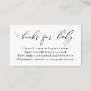 Enkel Elegant Calligraphy Bokar för Baby-begäran Tilläggskort