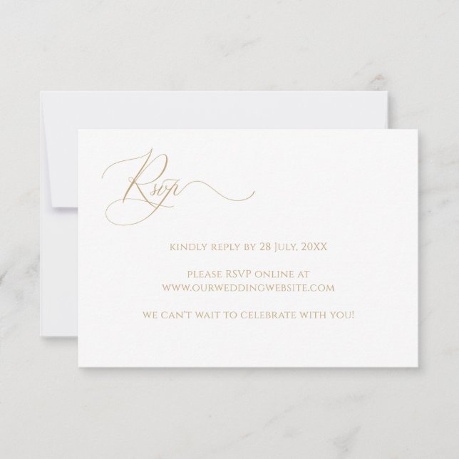 Enkel Elegant Calligraphy Faux Guld webbplats OSA Kort (Framsida)