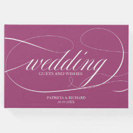 Enkel Elegant Cassis Bröllop Guest Bok