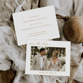 Enkel Elegant Chic Foto Bröllop spara datum Inbjudan Vykort