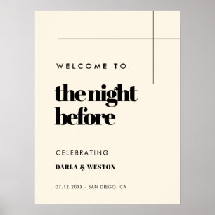 Enkel, elegant & chic Välkommen till kvällen före Poster
