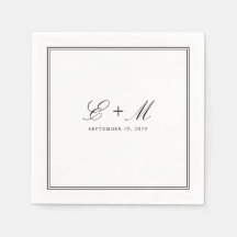 Enkel Elegant Classic Bröllop Monogram