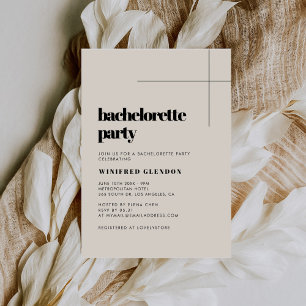 Enkel elegant Cream-bachelorette-partiinbjudan