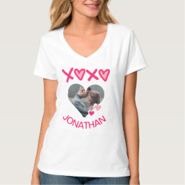 Enkel Elegant Cute Kärlek-Valentineser Söt par sty T Shirt