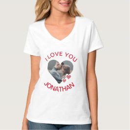Enkel Elegant Cute Kärlek-Valentineser Söt par sty T Shirt