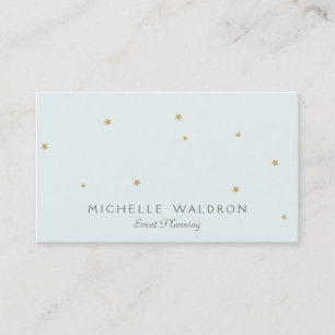 Enkel Elegant Cute Stars Event Planner Light Aqua Visitkort