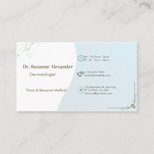 Enkel elegant dermatologist-avtalskort visitkort