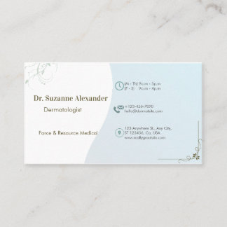 Enkel elegant dermatologist-avtalskort visitkort