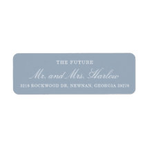 Enkel Elegant Dusty Blue Bröllop Returadress