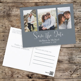 Enkel Elegant - Duty Blue Multi Photo Calligraphy Vykort