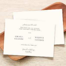 Enkel Elegant Elfenbenskustens vita Neutralt Tone  Spara Datumet