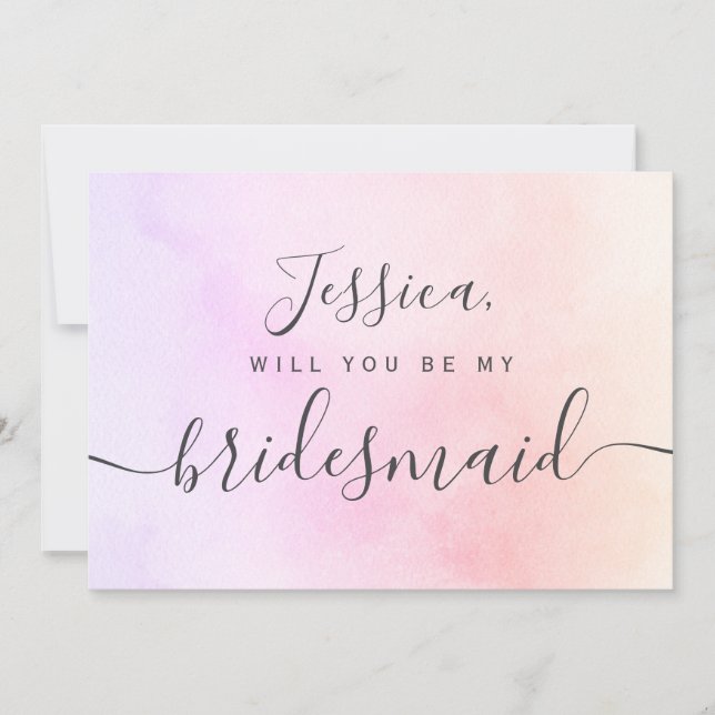 Enkel Elegant Estetisk Akvarell min brudtjänare Inbjudningar (Framsida)