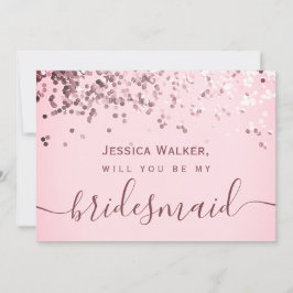 Enkel Elegant Estetisk Glitter min brudtärna Inbjudningar