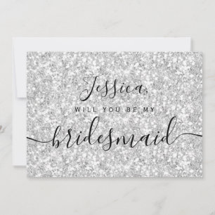 Enkel Elegant Estetisk Glitter min brudtärna Inbjudningar