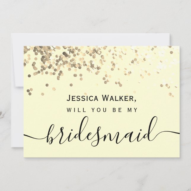 Enkel Elegant Estetisk Glitter min brudtärna Inbjudningar (Framsida)