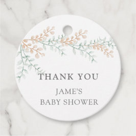 Enkel Elegant Eucalyptus Babydusch Gåvor Etiketter