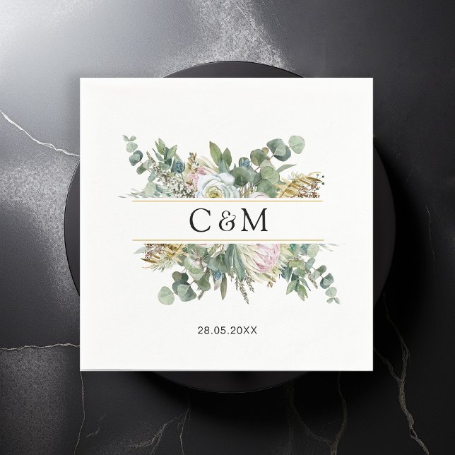 Enkel, elegant eucalyptus-blomma pappersservett (Skapare uppladdad)