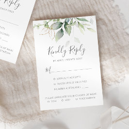Enkel Elegant Eucalyptus Bröllop OSA Kort