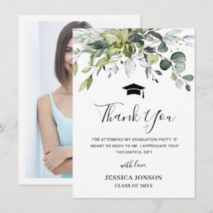 Enkel Elegant Eucalyptus Foliage Studenten PHOTO Tack Kort