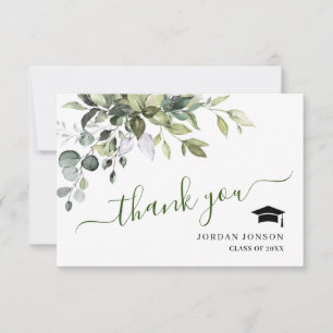Enkel Elegant Eucalyptus Greenery Studenten Tack Kort