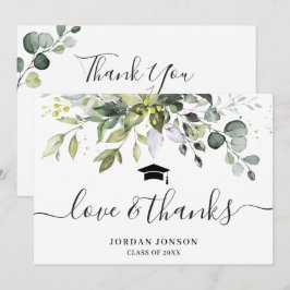 Enkel Elegant Eucalyptus Greenery Studenten Tack Kort