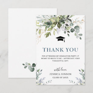 Enkel Elegant Eucalyptus Greenery Studenten Tack Kort