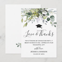 Enkel Elegant Eucalyptus Greenery Studenten Tack Kort