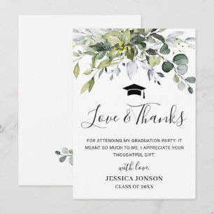 Enkel Elegant Eucalyptus Greenery Studenten Tack Kort