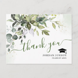 Enkel Elegant Eucalyptus Studenten Tack Meddelande Vykort