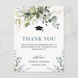 Enkel Elegant Eucalyptus Studenten Tack Vykort