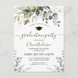 Enkel Elegant Eucalyptus Studentfest Meddelande Vykort