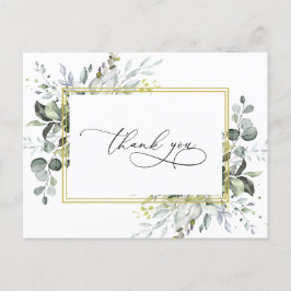 Enkel Elegant Eucalyptus Watercolor Greenery Vykort