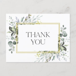 Enkel Elegant Eucalyptus Watercolor Greenery Vykort