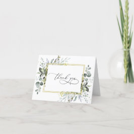 Enkel Elegant Eukalyptus Vattenfärg Grönska Tack Kort